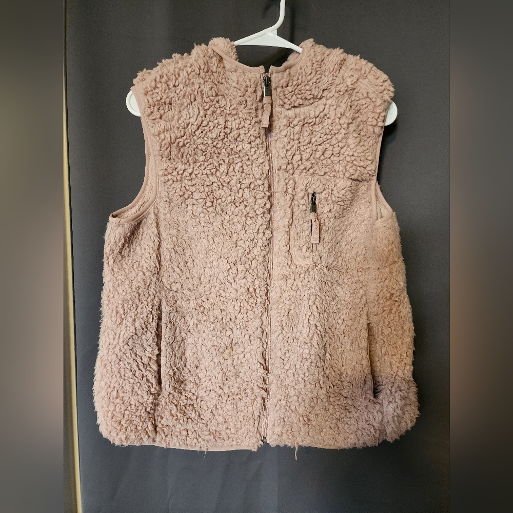 Weatherproof Vintage hooded vest, Women's Medium Pink Teddy Hooded Vest - Picture 1 of 7